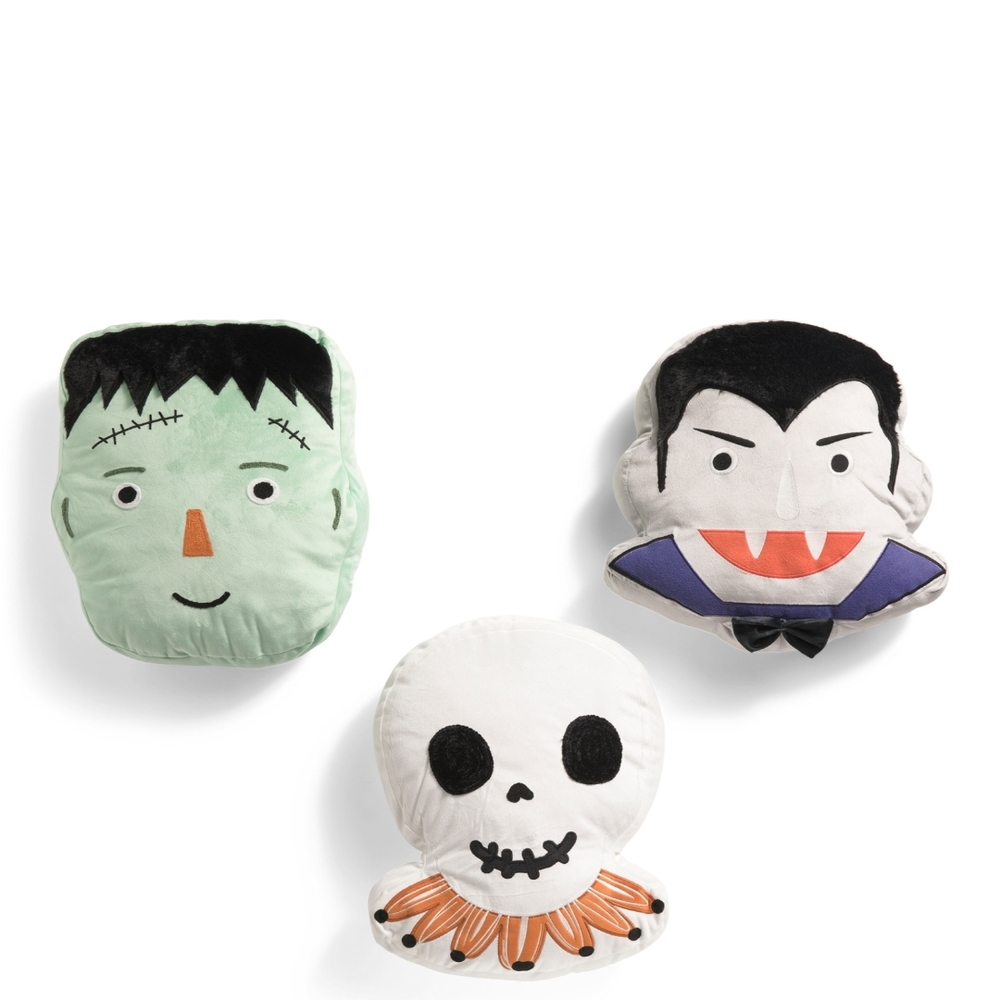 SET 3) Halloween Pillow Mummy Vampire Frankenstein Pillow New 14×16 NEW
